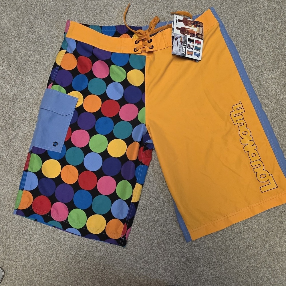 Loudmouth Golf Shorts Polka Dots Balls Colorful Men's Sz 36 LGBT Rave Party NWT